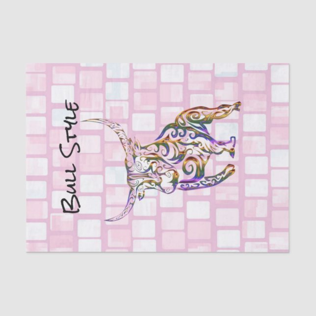 Mousseline Tissu Papier Tige Style Brick rose (Recto)