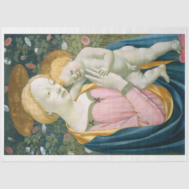 MOUSSELINE TISSUE PAPIER : MADONNA & ENFANT : VENEZIANO : 146 (Recto)