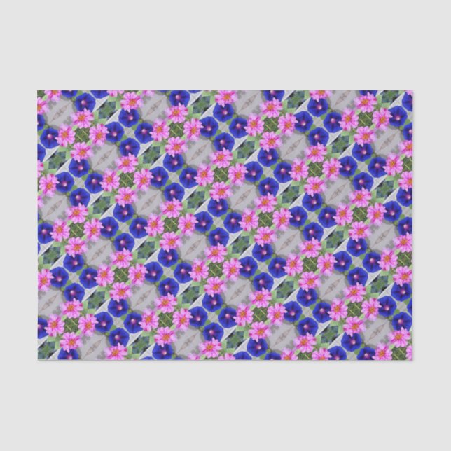 Mousseline Tissue Papier Portulaca & Morning Glory (Recto)