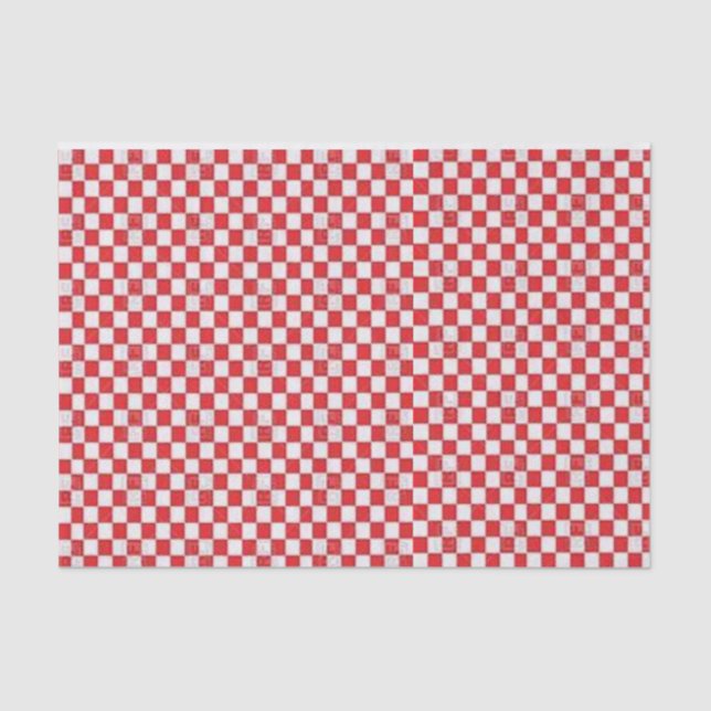 Mousseline Tissus Papier Tissu Tresses Rouge Plaid (Recto)