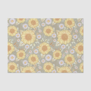 Mousseline Tournesol Rustique Pays Papier Tissu