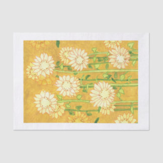 Mousseline Tournesols aquarelle, papier de tissu jaune mélang