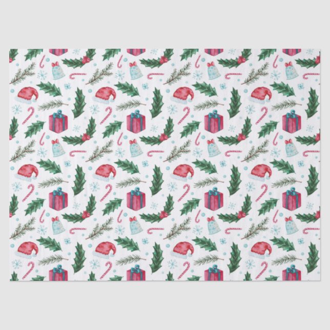 Mousseline tout papier de tissu de noël (Recto)