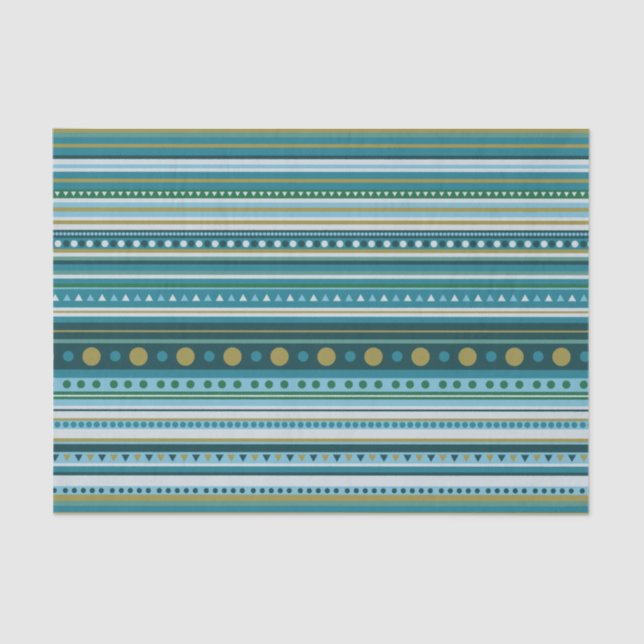 Mousseline Tribal Turquoise Bleu Motif Tissu Papier papier (Recto)