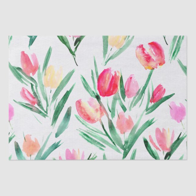 Mousseline Tulipes pour les amoureux de la tulipe Papier Tiss (Recto)