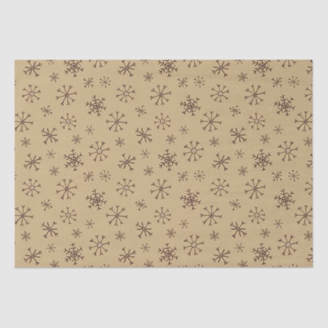 Mousseline Twig Snowflakes Tissus Papier (Recto)