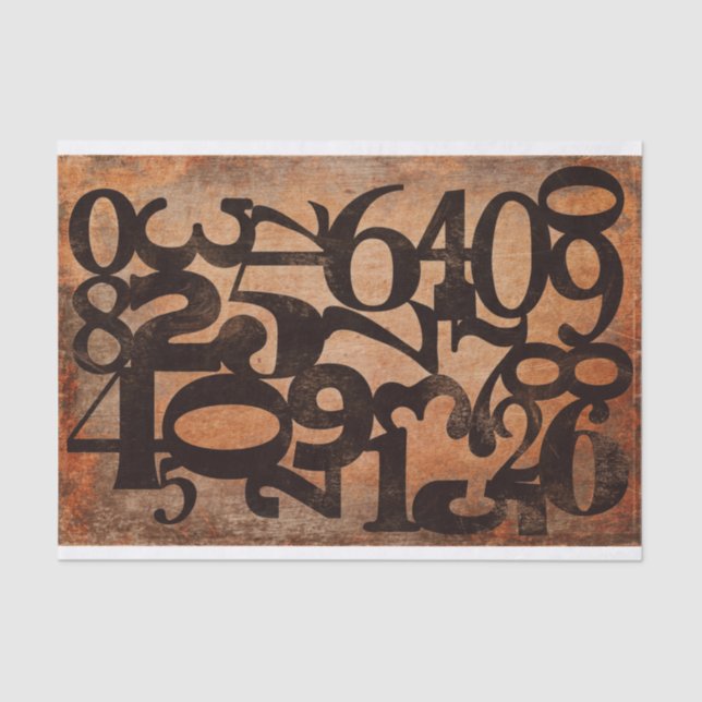 Mousseline Typographie Numéros de découpage collage papier de (Recto)