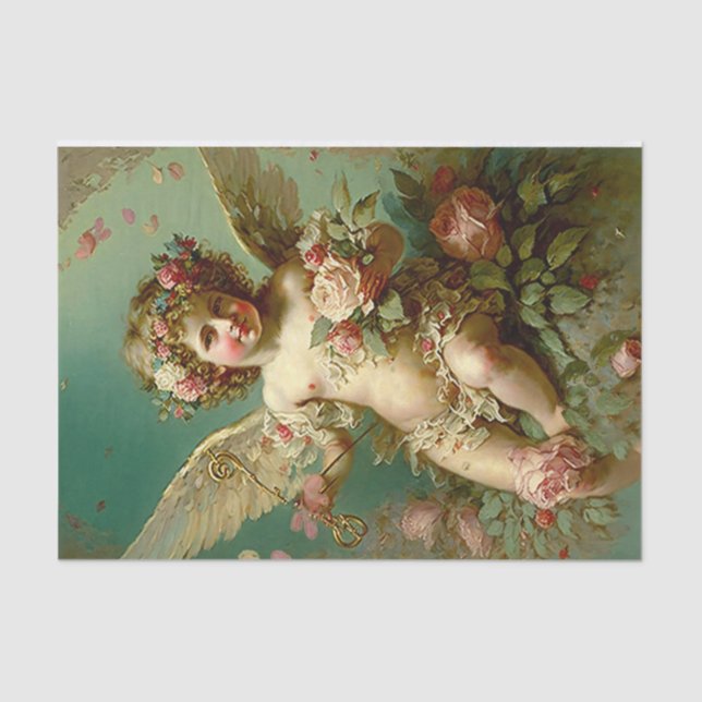 Mousseline Un beau papier Tissu Cherub (Recto)