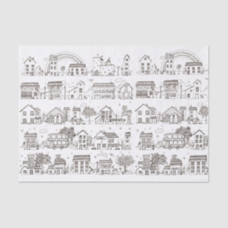 Mousseline Un voyage par le village de griffonnage - papier