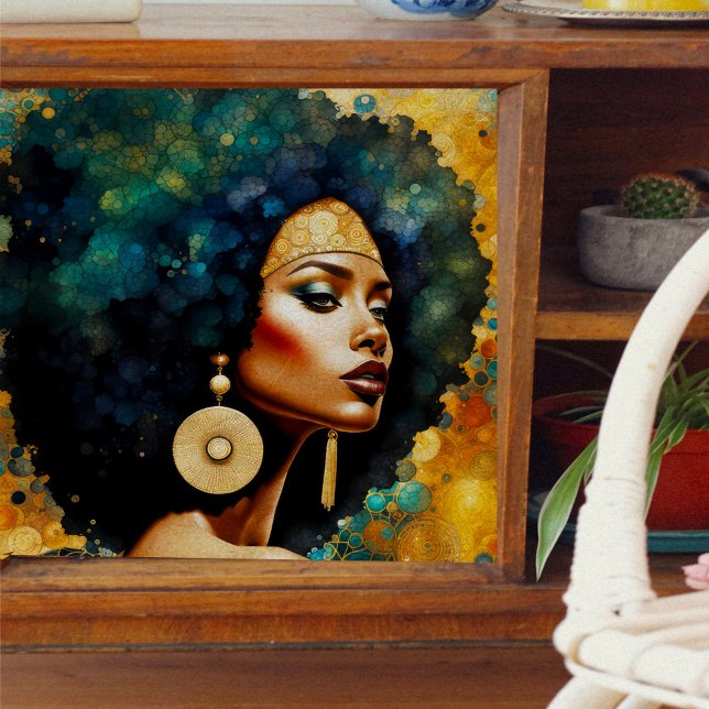 Mousseline Une femme africaine aux oreilles Découpage Papier  (Créateur téléchargé)