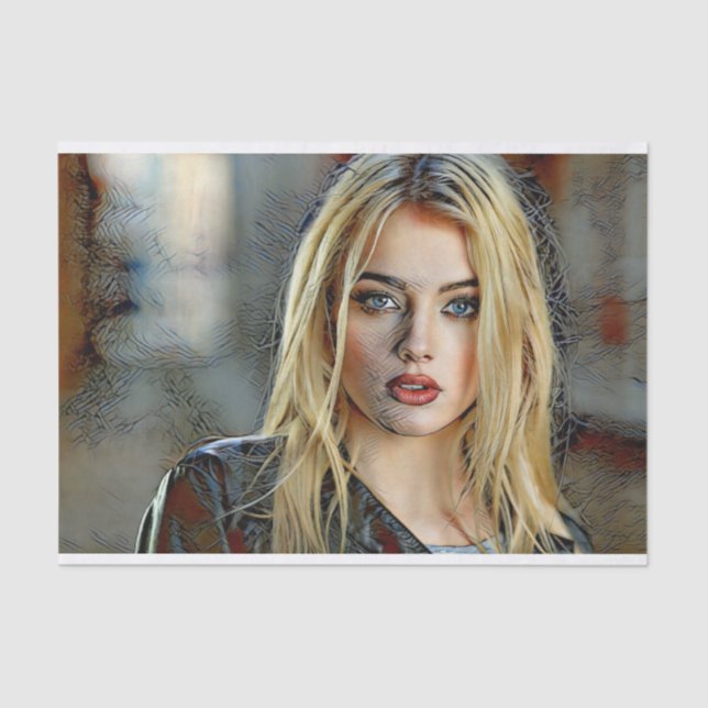 Mousseline Une femme moderne moitié illustration papier papie (Recto)