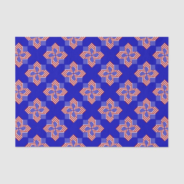 Mousseline USA Drapeau-Teabag Pliage s9b-TISSUE PAPIER (Recto)