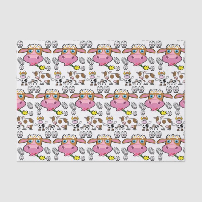 Mousseline Vaches en papier de tissu décoratif (Recto)