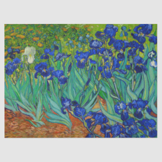 Mousseline Van Gogh Irises Vintage Floral bleu Tissu Papier