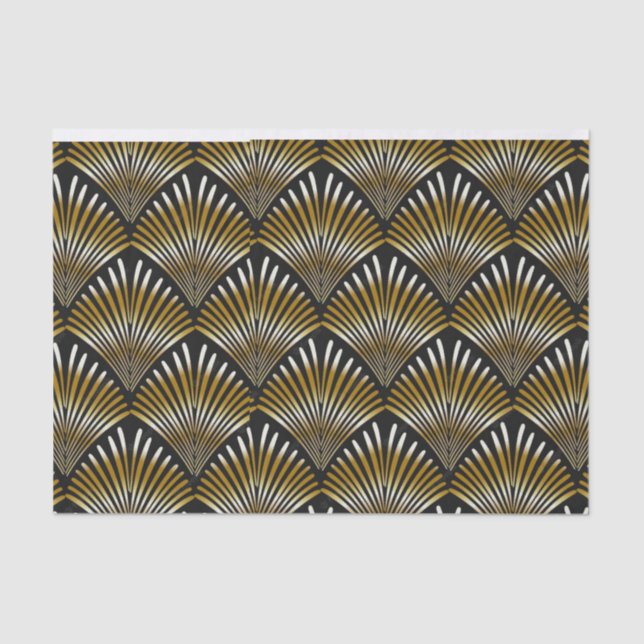 Mousseline Ventilateur Art Déco, Papier Tissu (Recto)