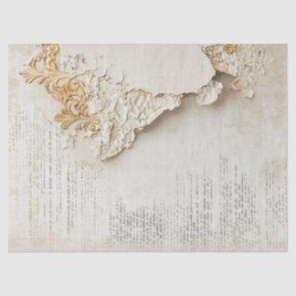 Mousseline Vieux papier avec bords déchirés feuille or mur fi