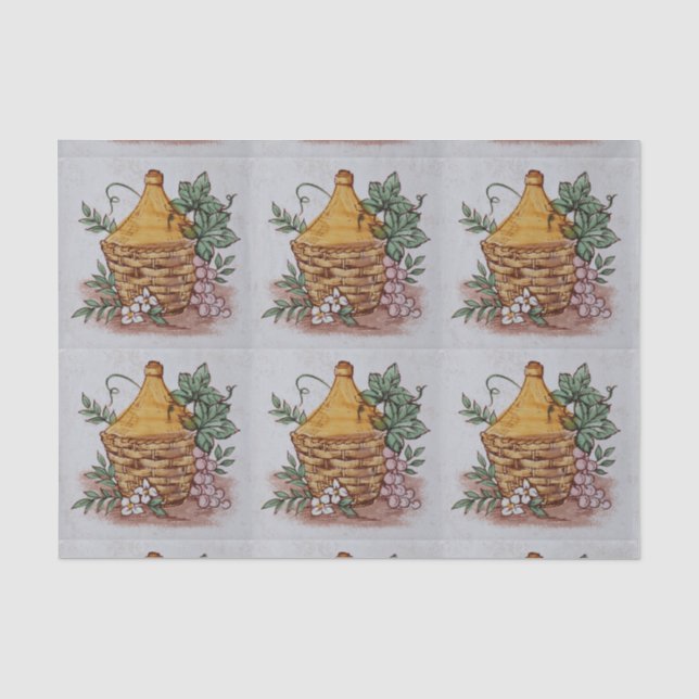 Mousseline vin de raisin bouteille papier de tissu (Recto)