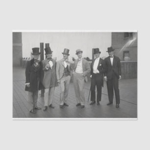 Mousseline Vintage 1920s Hommes en haut de chapeaux papier de