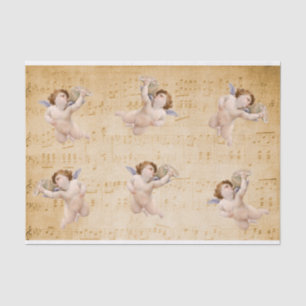 Mousseline Vintage Angles Feuille Musique Notes Tissu Papier