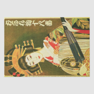 Mousseline Vintage japonais Geisha, Wasaga Papier Umbrella Ar