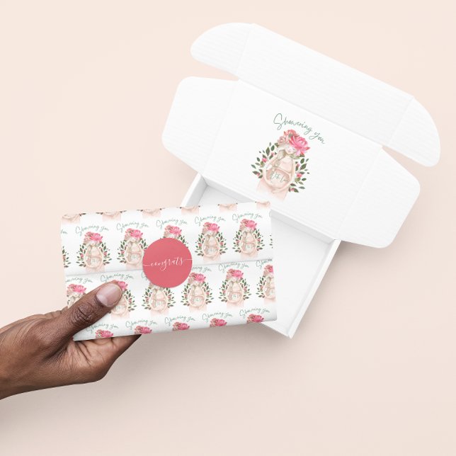Mousseline Vous Doucher Avec Du Papier Tissu Amoureux (Congratulate a special mommy to be with this watercolor, "Showering you with love" tissue paper! )
