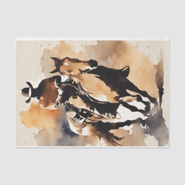 Mousseline Voyage de Cowboy dans le papier découpage aquarell (Recto)