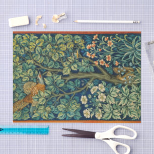 Mousseline William Morris Pheasant Découpage Tissu papier