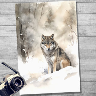 Mousseline Wolf en papier de découpage de neige 4