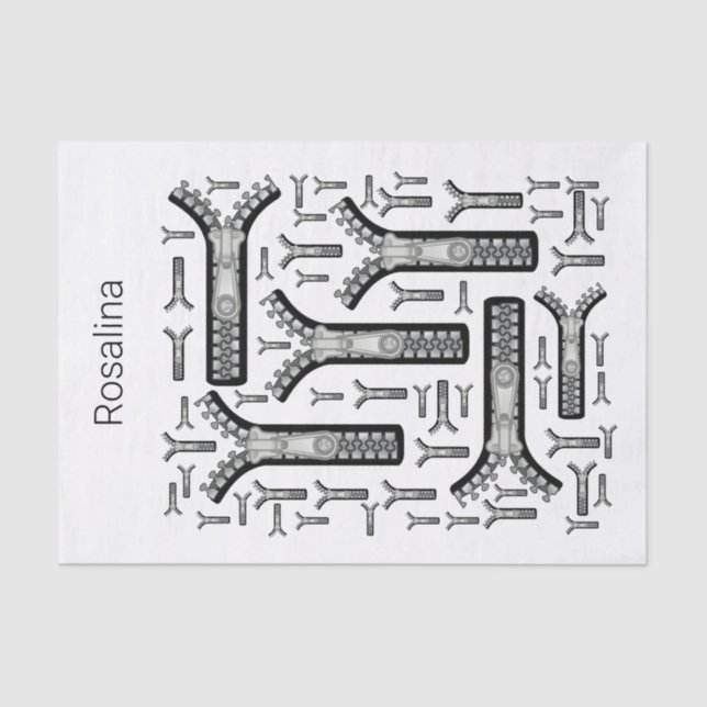 Mousseline Zippers en papier de tissus (Recto)