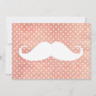 Moustache blanche amusante sur Motif Pois rose