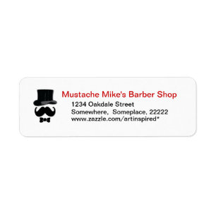Moustache, casquette supérieur et étiquette de