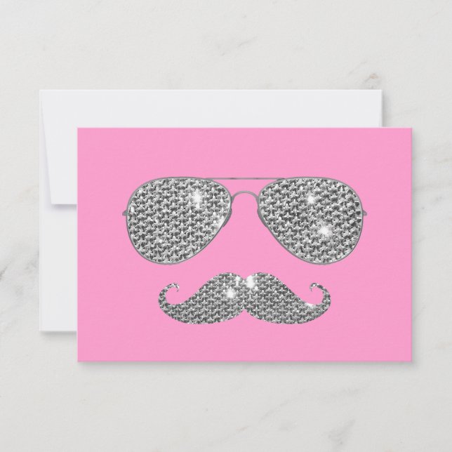Moustache Diamant Drôle Avec Lunettes (Devant)