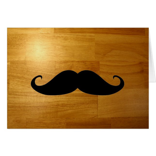 Moustache drôle sur l'arrière - plan en bois (Devant horizontal)