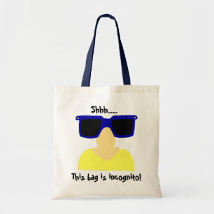 Moustache et sac fourre-tout incognito en verre
