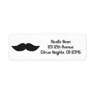 Moustache noir & blanc Étiquettes de adresse moder