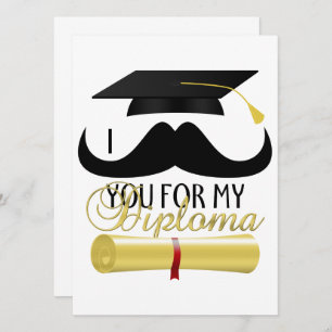 Moustache toi pour mon Diplôme Invitation