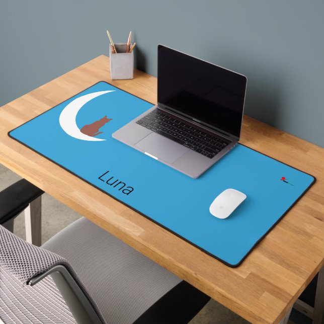 Moustaches au Clair de Lune | Chat et Lune Minimal (Bureau 2)