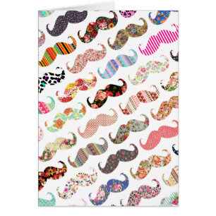 Moustaches colorées Girly drôles de motifs