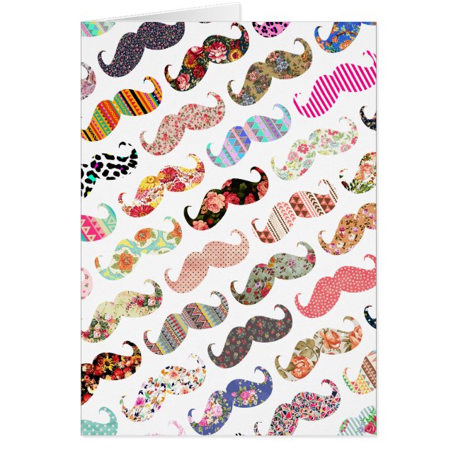 Moustaches colorées Girly drôles de motifs (Devant)