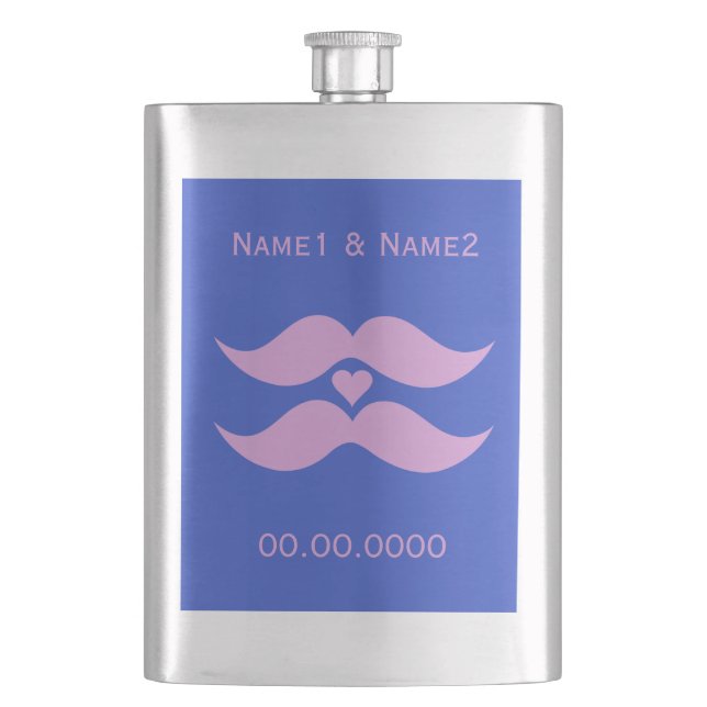 Moustaches roses flacon premium personnalisé (devant)