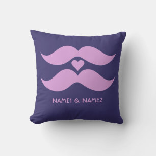 Moustaches roses oreiller jetable personnalisé