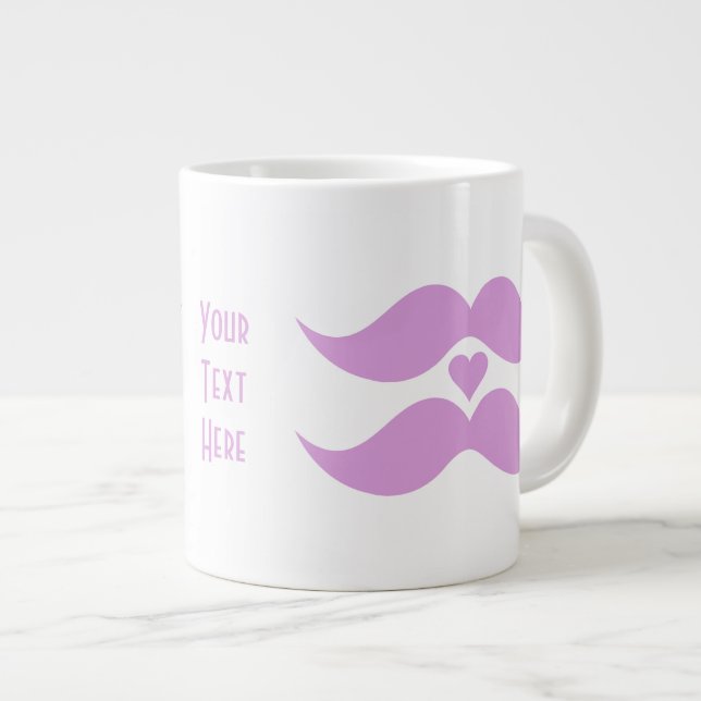Moustaches roses tasses personnalisées (Devant droit)