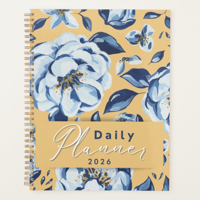 Moutarde & Fleurs Bleues "Agenda Quotidien 2026" (Devant)