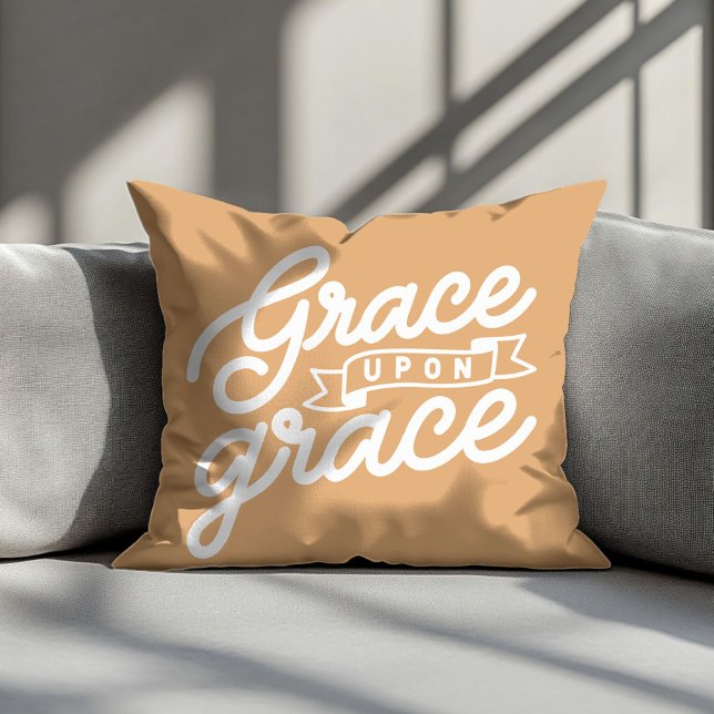 Moutarde Grâce chrétienne sur grâce Coussin de jet (Créateur téléchargé)