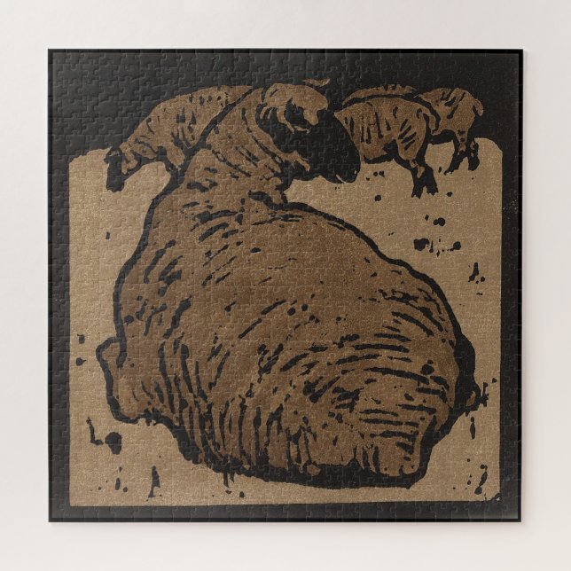 Mouton - Animaux Carrés Illustration Jigsaw Puzzle (Horizontal)