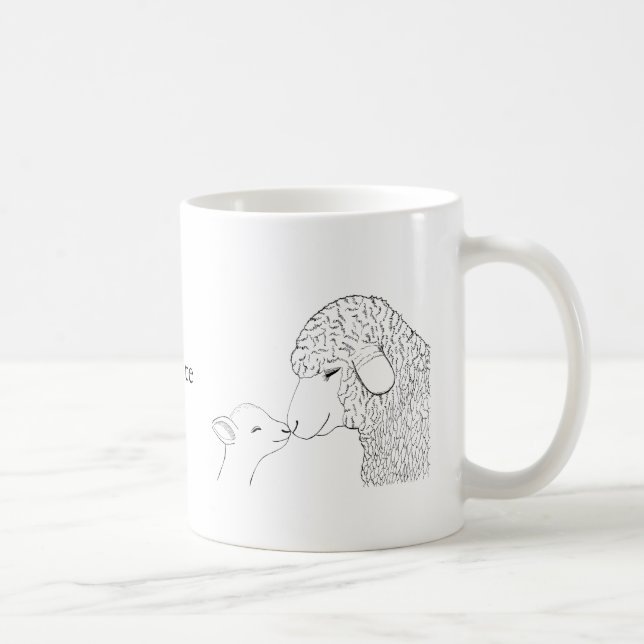 Mouton d'agneau Cute seep Maman Bébé Mug Mug sur m (Droite)