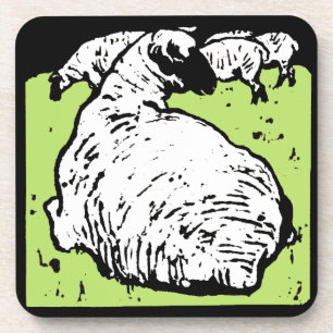 Mouton de sciage victorien sur Dessous de verre