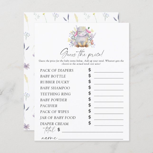 Mouton - Devinez le prix Jeu (Devant / Derrière)