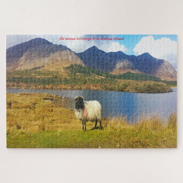 Mouton laineux irlandais Galway Irlande. Puzzle (Horizontal)