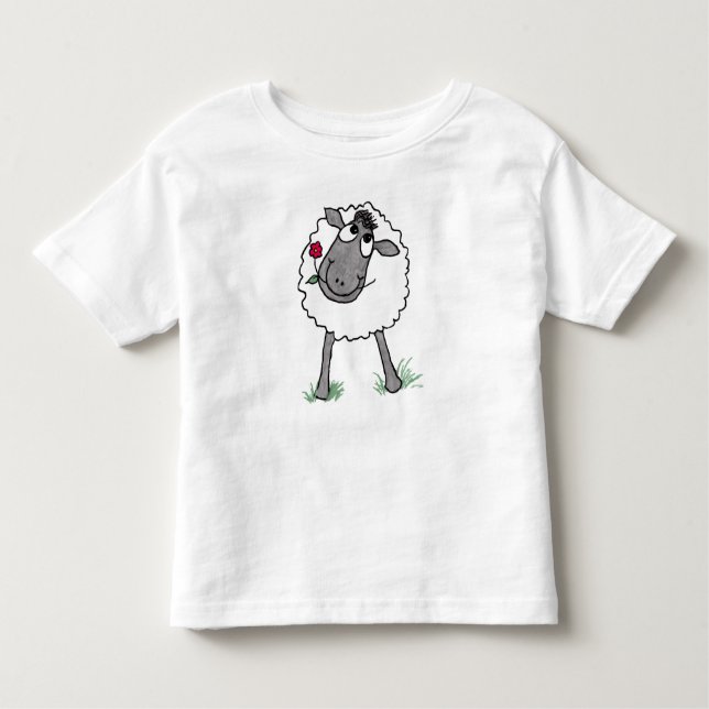 Mouton sot amusant avec Fleur, T-shirt Toddler (Devant)